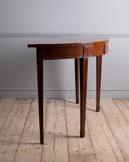 GEORGE III MAHOGANY DEMI LUNE CONSOLE TABLE - ADDITIONAL PHOTO 5
