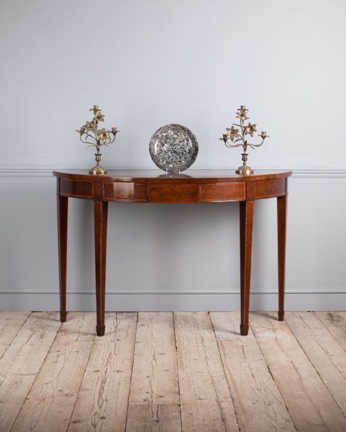 george iii mahogany demi lune console table - CATEGORY: ANTIQUE TABLES - DATED 18TH CENTURY
