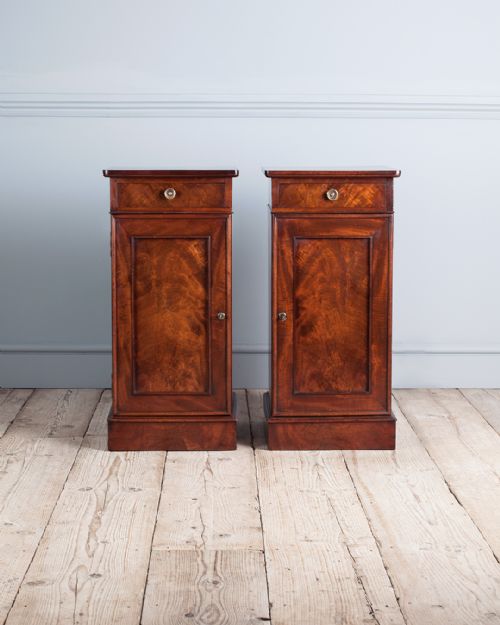 pair of 19th century mahogany bedside cupboards - CATEGORY: ANTIQUE CUPBOARDS - DATED 19TH CENTURY
