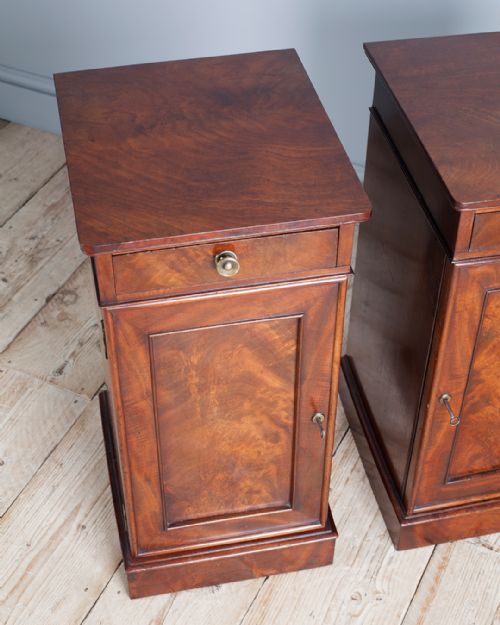PAIR OF 19TH CENTURY MAHOGANY BEDSIDE CUPBOARDS - ADDITIONAL PHOTO 4