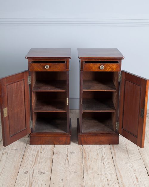PAIR OF 19TH CENTURY MAHOGANY BEDSIDE CUPBOARDS - ADDITIONAL PHOTO 6