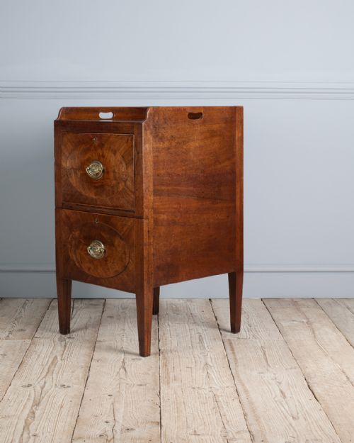 GEORGIAN MAHOGANY TRAY TOP COMMODE - ADDITIONAL PHOTO 3