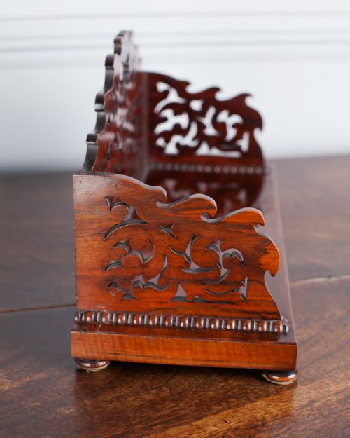 19TH CENTURY ROSEWOOD FRETWORK BOOKSTAND - ADDITIONAL PHOTO 3
