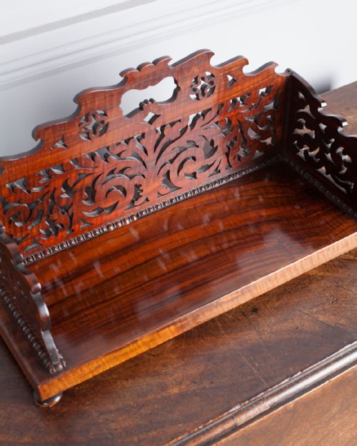 19TH CENTURY ROSEWOOD FRETWORK BOOKSTAND - ADDITIONAL PHOTO 4