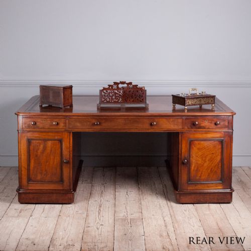 LARGE GOOD QUALITY 19TH CENTURY PARTNERS DESK - ADDITIONAL PHOTO 3