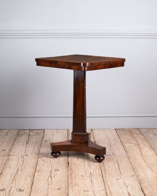 19th century rosewood pedestal lamp table - CATEGORY: ANTIQUE TABLES - DATED 19TH CENTURY