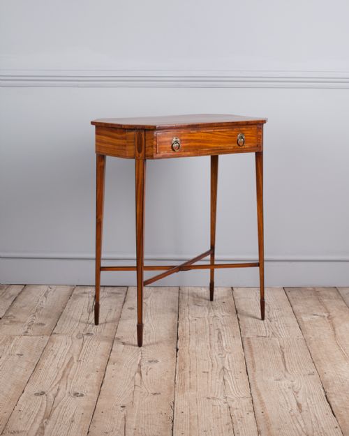 edwardian satinwood octagonal work table - CATEGORY: ANTIQUE TABLES - DATED 19TH CENTURY