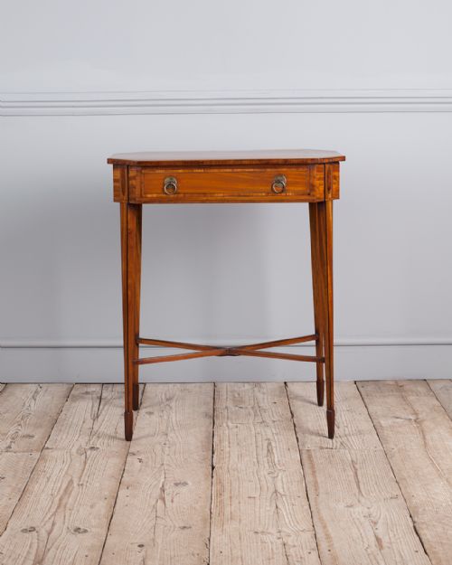 EDWARDIAN SATINWOOD OCTAGONAL WORK TABLE - ADDITIONAL PHOTO 1