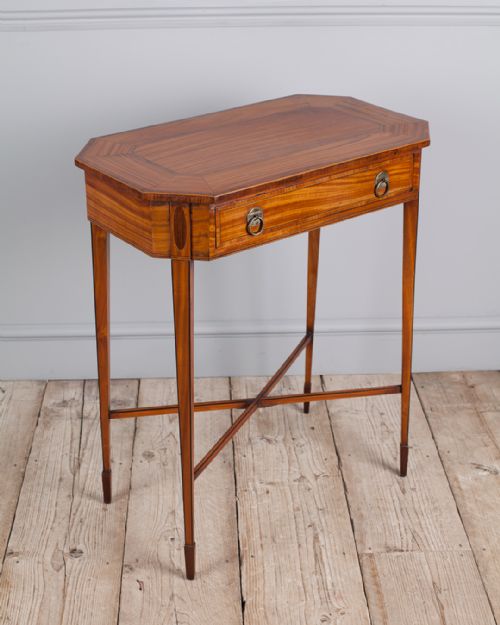 EDWARDIAN SATINWOOD OCTAGONAL WORK TABLE - ADDITIONAL PHOTO 2