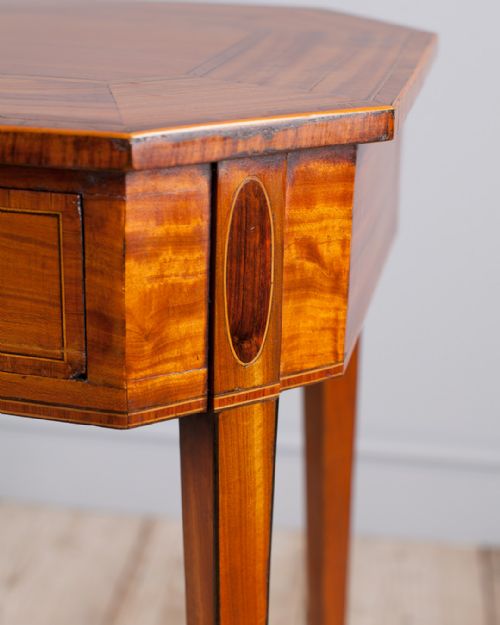 EDWARDIAN SATINWOOD OCTAGONAL WORK TABLE - ADDITIONAL PHOTO 7