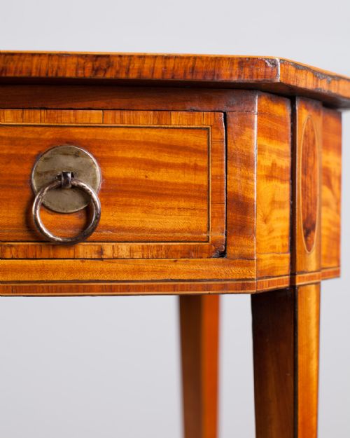 EDWARDIAN SATINWOOD OCTAGONAL WORK TABLE - ADDITIONAL PHOTO 8