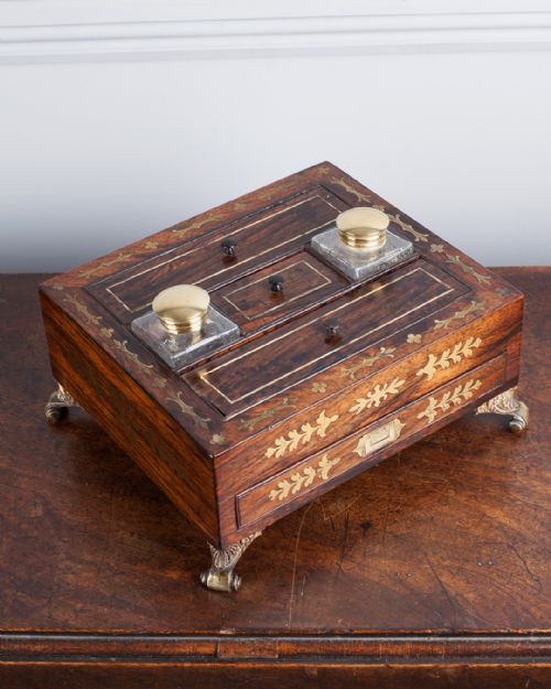 REGENCY ROSEWOOD INKSTAND - ADDITIONAL PHOTO 2