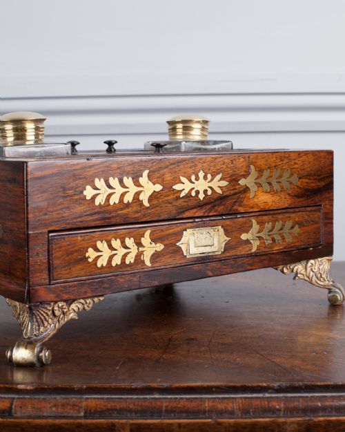 REGENCY ROSEWOOD INKSTAND - ADDITIONAL PHOTO 3