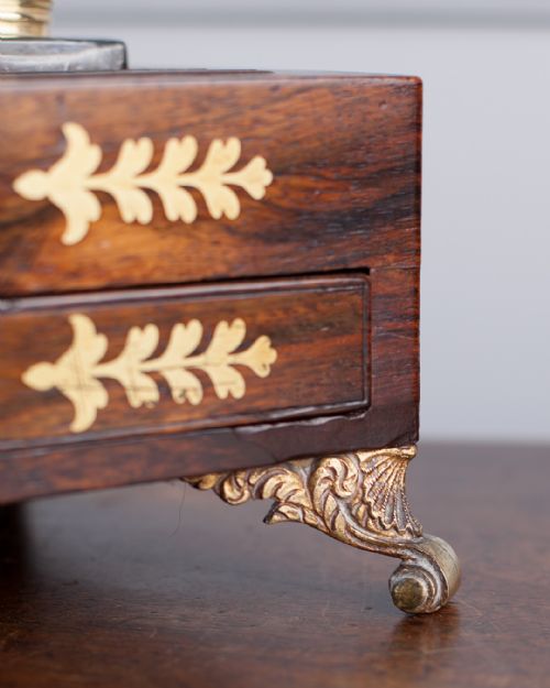 REGENCY ROSEWOOD INKSTAND - ADDITIONAL PHOTO 4