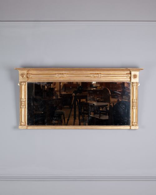 antique gilt overmantel mirror - CATEGORY: ANTIQUE MIRRORS - DATED 19TH CENTURY