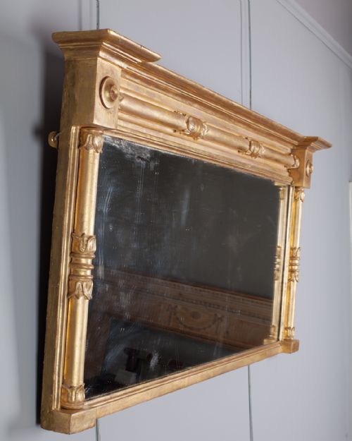 ANTIQUE GILT OVERMANTEL MIRROR - ADDITIONAL PHOTO 1
