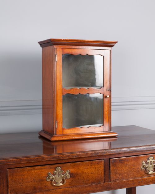 19TH CENTURY MAHOGANY GLAZED WALL CUPBOARD - ADDITIONAL PHOTO 4