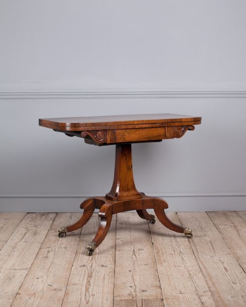WILLIAM IV ROSEWOOD PEDESTAL CARD TABLE - ADDITIONAL PHOTO 1