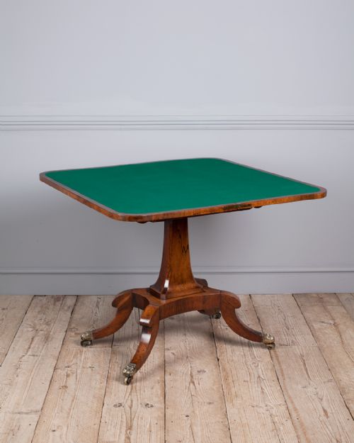 WILLIAM IV ROSEWOOD PEDESTAL CARD TABLE - ADDITIONAL PHOTO 5