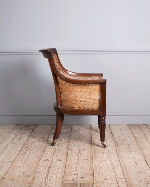 LATE REGENCY MAHOGANY AND CANE BERGRE CHAIR - ADDITIONAL PHOTO 3