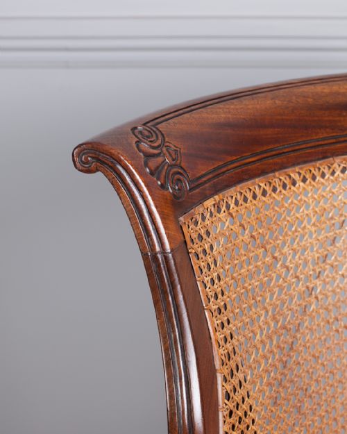 LATE REGENCY MAHOGANY AND CANE BERGRE CHAIR - ADDITIONAL PHOTO 4