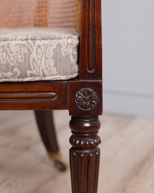 LATE REGENCY MAHOGANY AND CANE BERGRE CHAIR - ADDITIONAL PHOTO 5