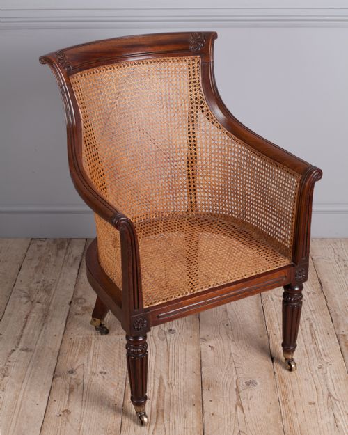 LATE REGENCY MAHOGANY AND CANE BERGRE CHAIR - ADDITIONAL PHOTO 8