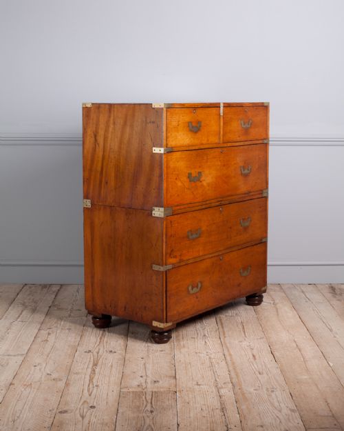19TH CENTURY MAHOGANY CAMPAIGN CHEST - ADDITIONAL PHOTO 2