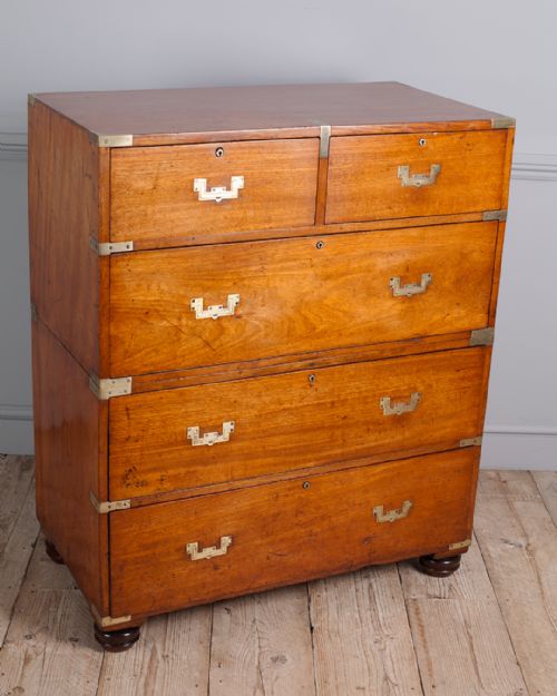19TH CENTURY MAHOGANY CAMPAIGN CHEST - ADDITIONAL PHOTO 4