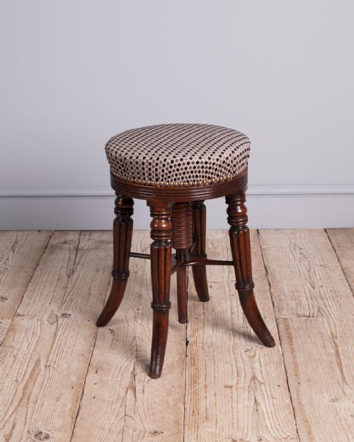 fine quality regency mahogany piano stool - CATEGORY: ANTIQUE STOOLS - DATED 19TH CENTURY