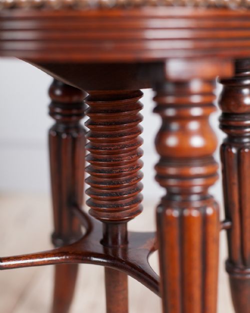 FINE QUALITY REGENCY MAHOGANY PIANO STOOL - ADDITIONAL PHOTO 6
