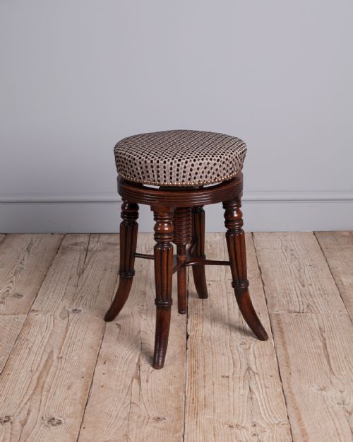 FINE QUALITY REGENCY MAHOGANY PIANO STOOL - ADDITIONAL PHOTO 7