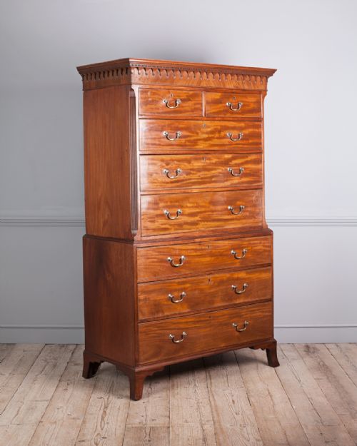 george iii mahogany chest on chest - CATEGORY: ANTIQUE CHEST OF DRAWERS - DATED 18TH CENTURY