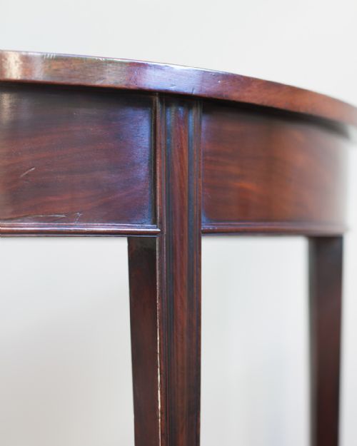 PAIR OF GEORGE III MAHOGANY DEMI LUNE TABLES - ADDITIONAL PHOTO 5