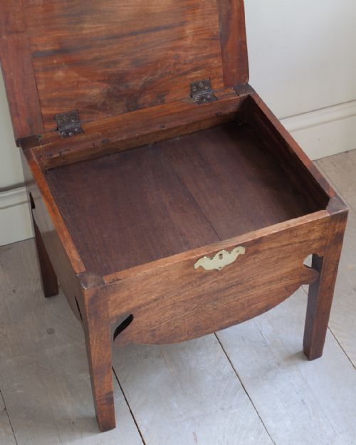 GEORGIAN MAHOGANY BOX COMMODE - ADDITIONAL PHOTO 7