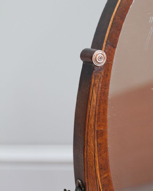 GEORGE III MAHOGANY SERPENTINE TOILET MIRROR - ADDITIONAL PHOTO 6