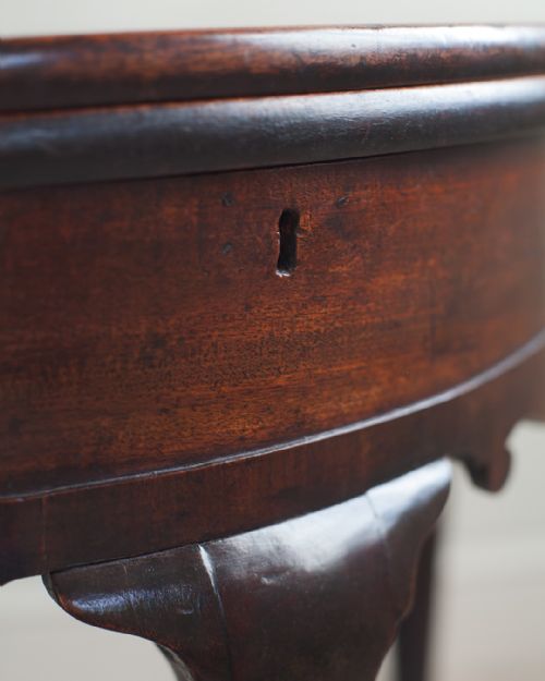 GEORGE II CUBAN MAHOGANY DEMI LUNE TEA TABLE - ADDITIONAL PHOTO 4