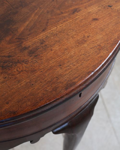 GEORGE II CUBAN MAHOGANY DEMI LUNE TEA TABLE - ADDITIONAL PHOTO 5