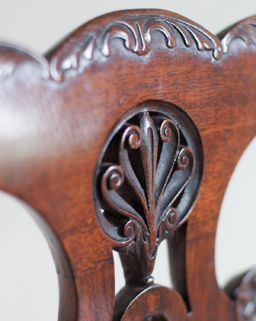 EXCEPTIONALLY FINE QUALITY 19TH CENTURY MAHOGANY OPEN ARM CHAIR - ADDITIONAL PHOTO 3
