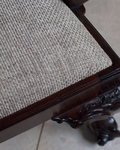 EXCEPTIONALLY FINE QUALITY 19TH CENTURY MAHOGANY OPEN ARM CHAIR - ADDITIONAL PHOTO 5
