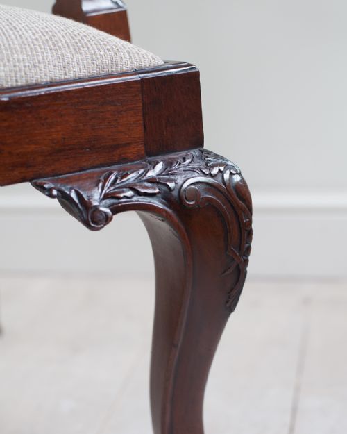 EXCEPTIONALLY FINE QUALITY 19TH CENTURY MAHOGANY OPEN ARM CHAIR - ADDITIONAL PHOTO 7