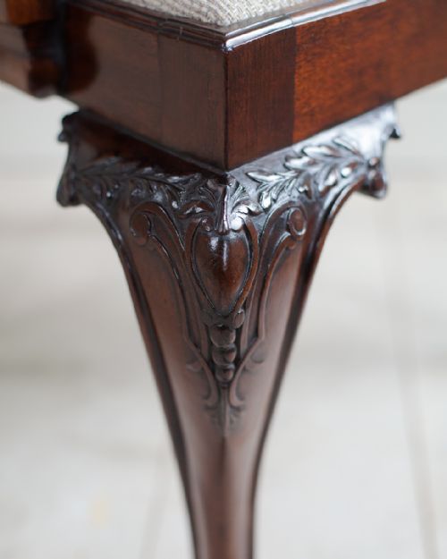 EXCEPTIONALLY FINE QUALITY 19TH CENTURY MAHOGANY OPEN ARM CHAIR - ADDITIONAL PHOTO 8