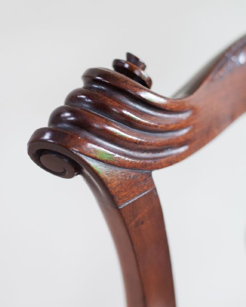 EXCEPTIONALLY FINE QUALITY 19TH CENTURY MAHOGANY OPEN ARM CHAIR - ADDITIONAL PHOTO 9