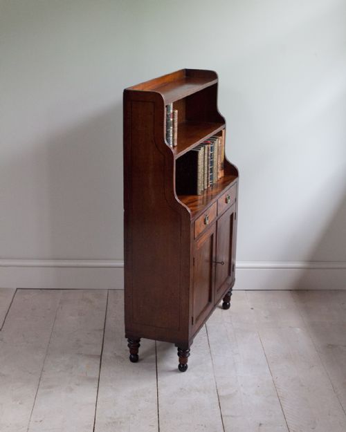 REGENCY MAHOGANY WATERFALL BOOKCASE - ADDITIONAL PHOTO 3