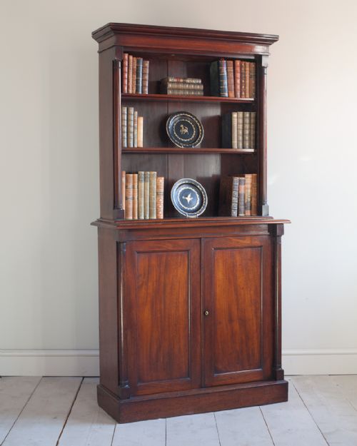 EARLY 19TH CENTURY MAHOGANY TALL OPEN BOOKCASE - ADDITIONAL PHOTO 1