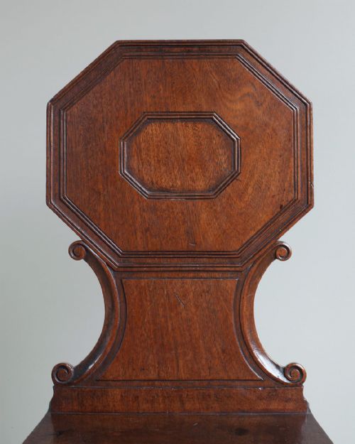 PAIR OF LATE REGENCY MAHOGANY HALL CHAIRS - ADDITIONAL PHOTO 5
