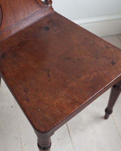 PAIR OF LATE REGENCY MAHOGANY HALL CHAIRS - ADDITIONAL PHOTO 7