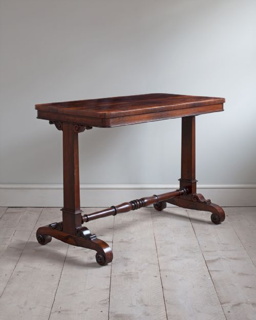 fine quality late regency rosewood stretcher table - CATEGORY: ANTIQUE TABLES - DATED 19TH CENTURY