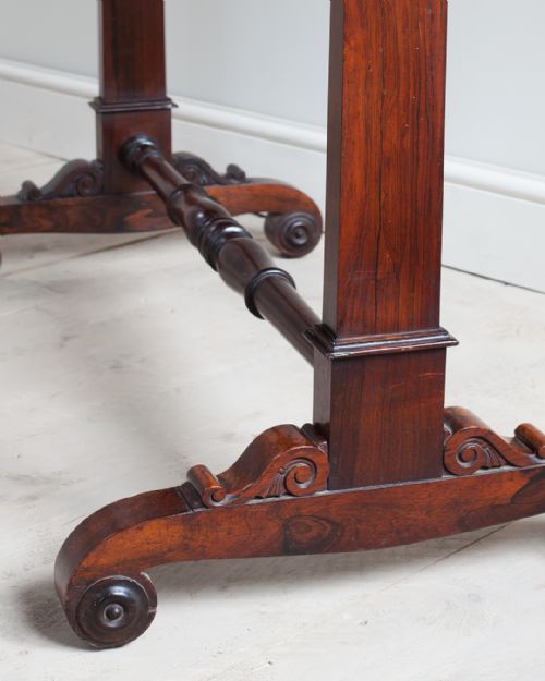 FINE QUALITY LATE REGENCY ROSEWOOD STRETCHER TABLE - ADDITIONAL PHOTO 5