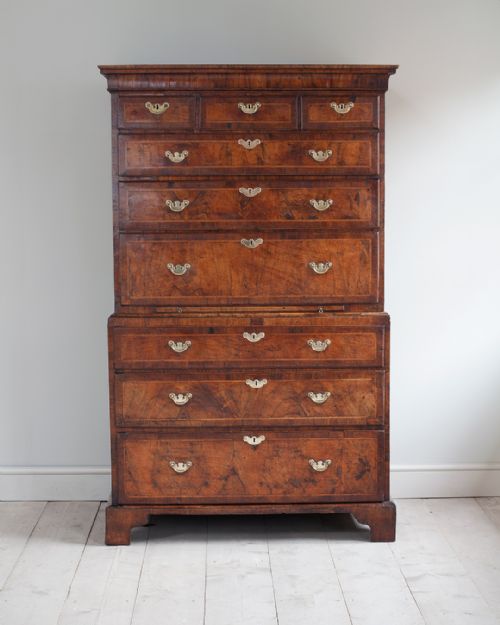EXQUISITE GEORGE II WALNUT CHEST ON CHEST - ADDITIONAL PHOTO 1